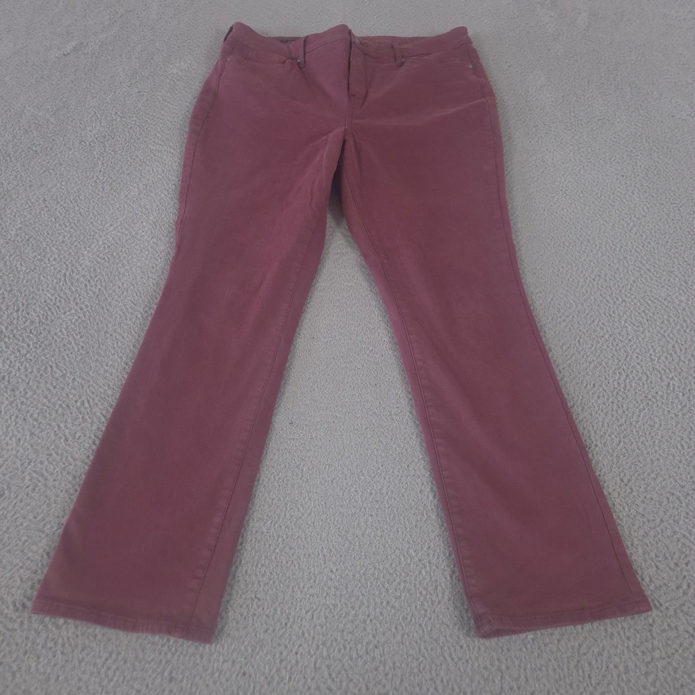 NYDJ Jeans Womens 16 Burgundy Sheri Slim Dark Cherry Stretch Lift Tuck Slim Leg